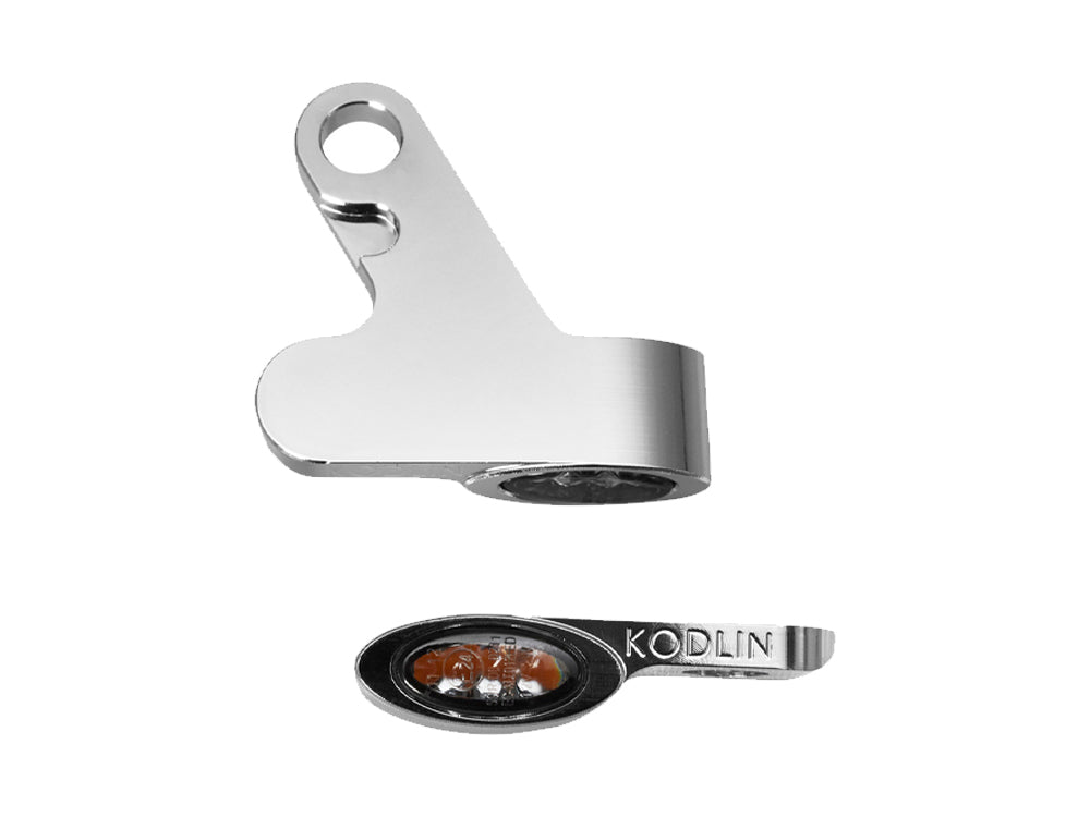 Elypse Under Perch DRL Turn Signals – Chrome. Fits Softail 2015-2024 & Touring 2009-2023 Models with Cable Clutch.