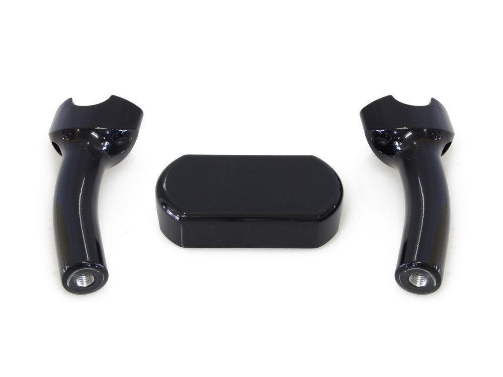 5.5in. Pullback One Piece Riser Kit – Gloss Black. Fits 1-1/4in. Handlebar