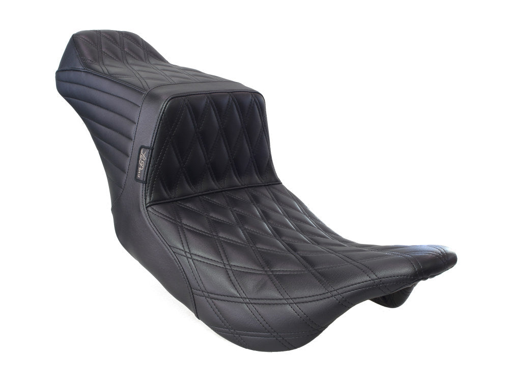 TailWhip Dual Seat with Black Double Diamond Stitch. Fits Most Touring 2008-2024