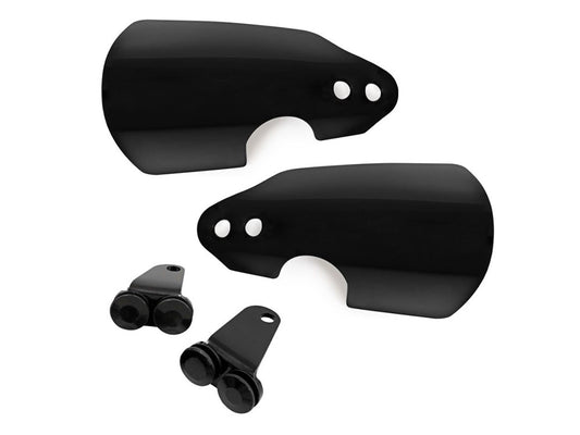 Handguards – Black. Fits Softail 2018-2024 & Road King 2021up running OEM Front Indicators.