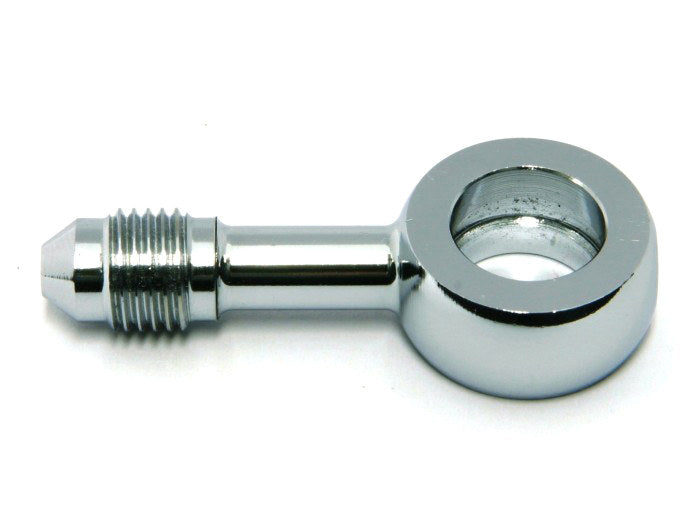 Chrome True 12mm ID, 180 Degree Straight Banjo – Male #3 End.