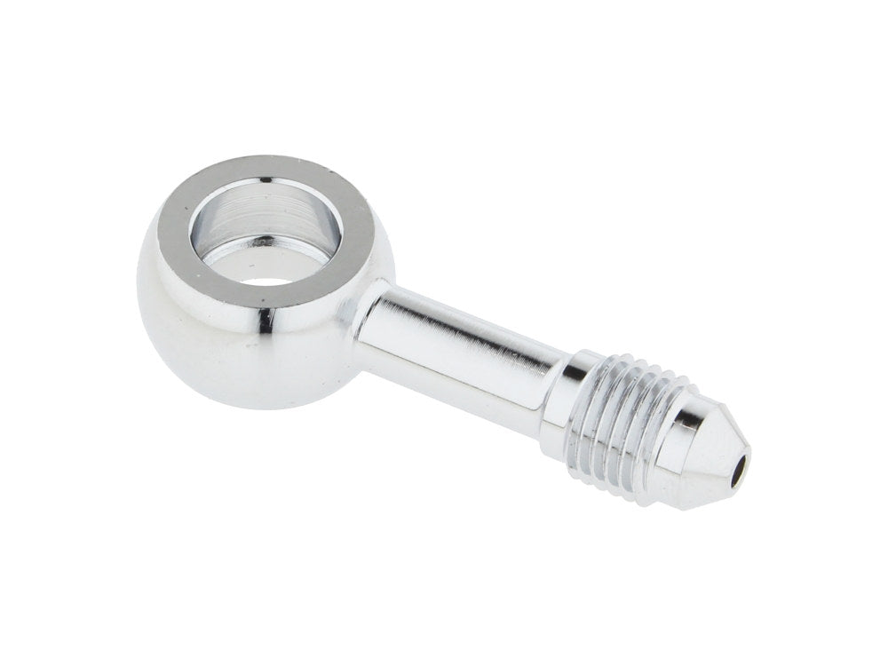 Chrome 3/8in. (10mm) ID, 180 Degree Straight Banjo – Male #3 End.
