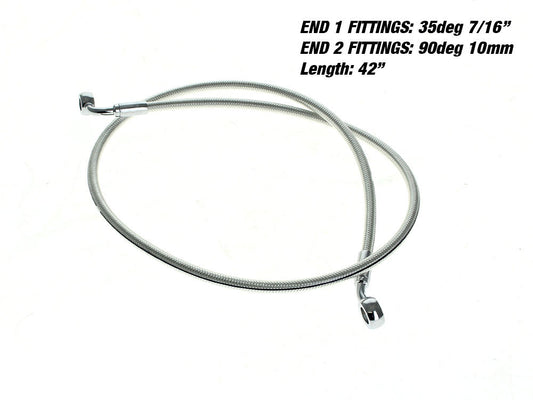 42in. E-Z Align Front Brake Line with 7/16in. x 35 Degree Banjo – Sterling Chromite.