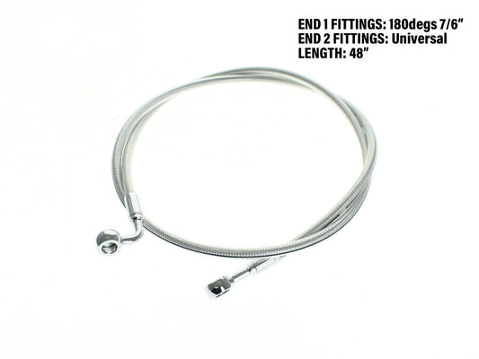 48in. E-Z Align Front Brake Line with 7/16in. x 180 Degree Banjo – Sterling Chromite.