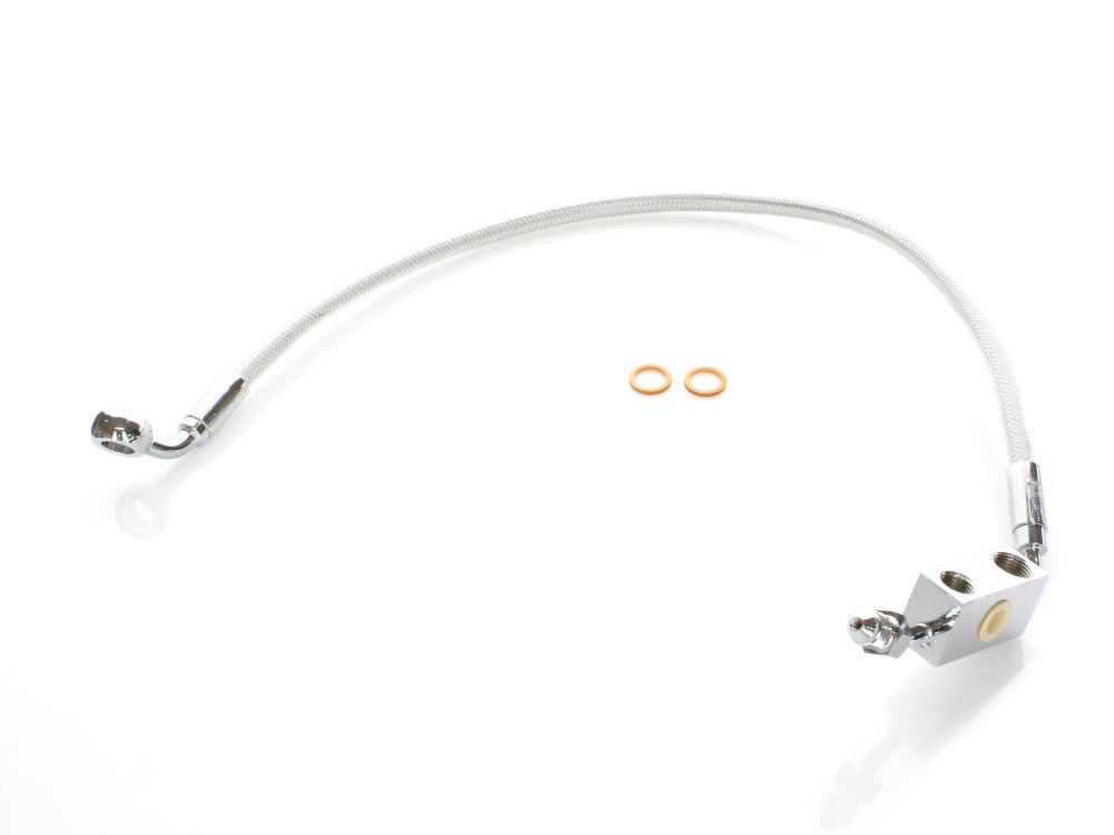 Stock Length Lower Front Brake Line – Sterling Chromite. Fits Sportster XL1200V 2014-2016