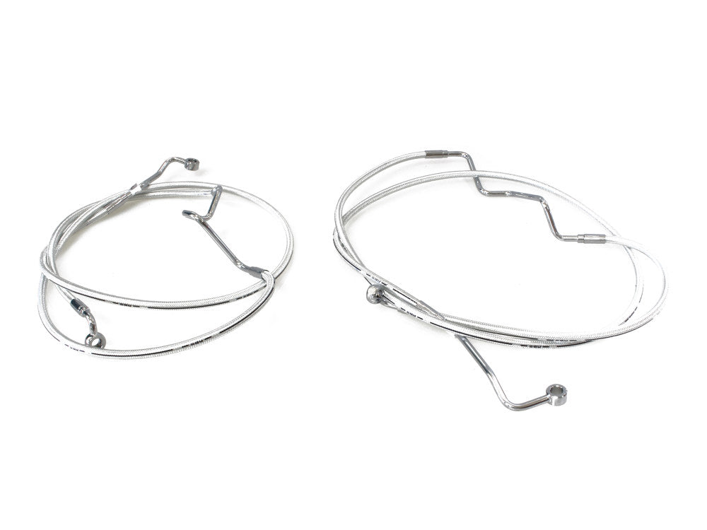 +4in. Over Length Lower Front Brake Line – Sterling Chromite. Fits Touring 2014-2023