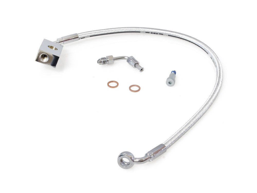+2in. Length Lower Front Brake Line – Sterling Chromite. Fits Softail 2018up