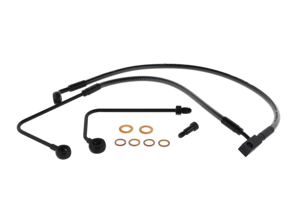 Stock Length Lower Front Brake Line – Black Pearl. Fits FLST Softail 2011-2017 & Breakout 2015-2017