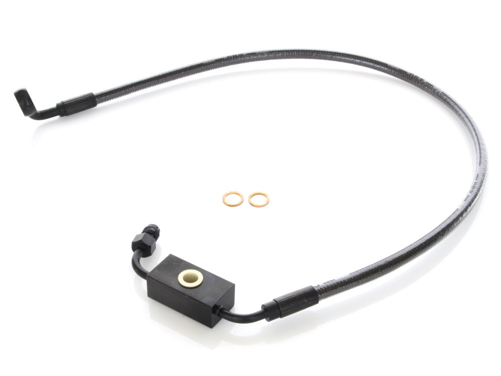 +2in. Over Length Lower Front Brake Line – Black Pearl. Fits Dyna 2012-2017