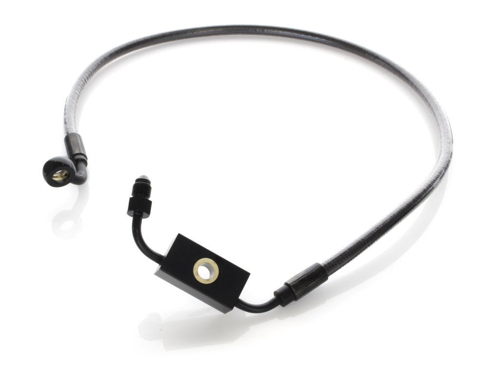 +4in. Over Length Lower Front Brake Line – Black Pearl. Fits Dyna 2012-2017