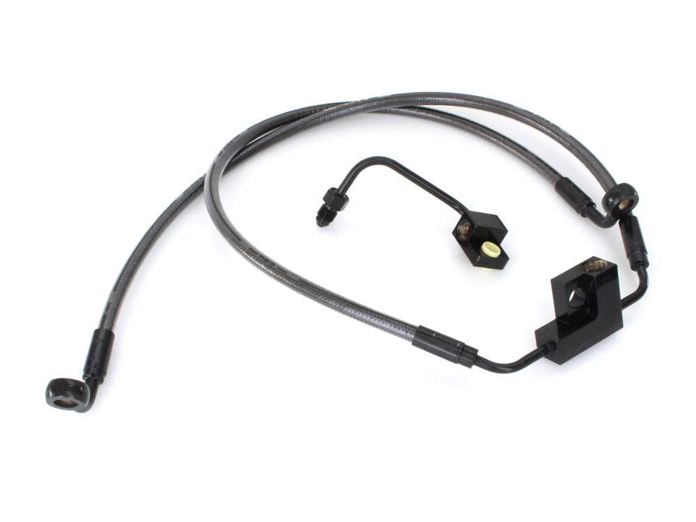 +2in. Over Length Lower Front Brake Line – Black Pearl. Fits Dyna Fat Bob 2012-2017 & Dyna Low Rider 2014-2017