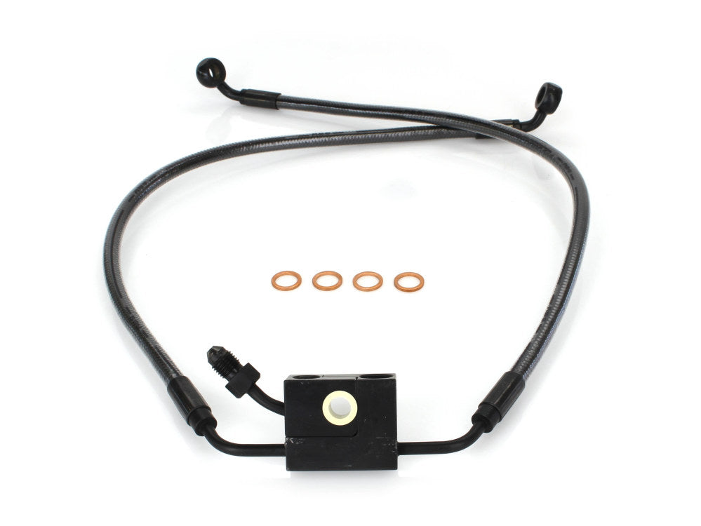 Stock Length Lower Brake Line – Black Pearl. Fits Fat Bob 2018-2024, Low Rider ‘S’ 2020up, FXDRS 2019-2020 & XL1200CX 2016-2021