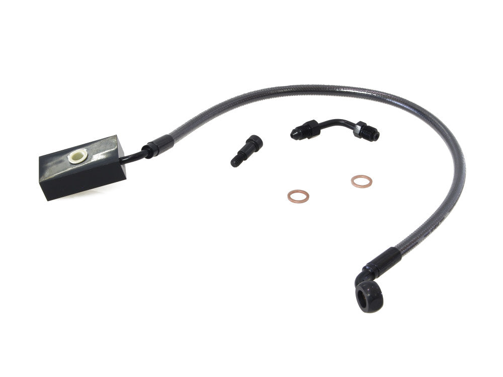 +2in. Length Lower Front Brake Line – Black Pearl. Fits Softail 2018up