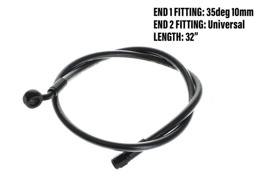32in. Upper Front Brake Line with 10mm x 35 Degree Banjo β Black Pearl.
