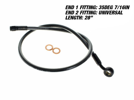 28in. Upper Front Brake Line with 7/16in. x 35 Degree Banjo – Black Pearl.