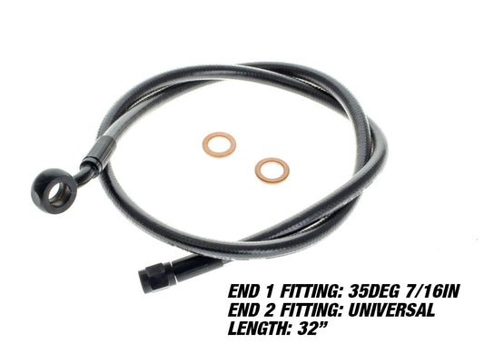 32in. Upper Front Brake Line with 7/16in. x 35 Degree Banjo  β Black Pearl.