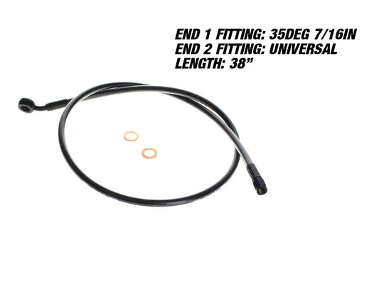 38in. Upper Front Brake Line with 7/16in. x 35 Degree Banjo – Black Pearl.