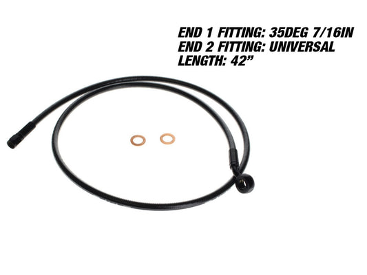42in. Upper Front Brake Line with 7/16in. x 35 Degree Banjo – Black Pearl.