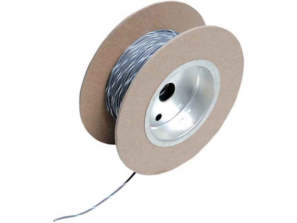 18-Gauge Wire – Grey with White Stripe.