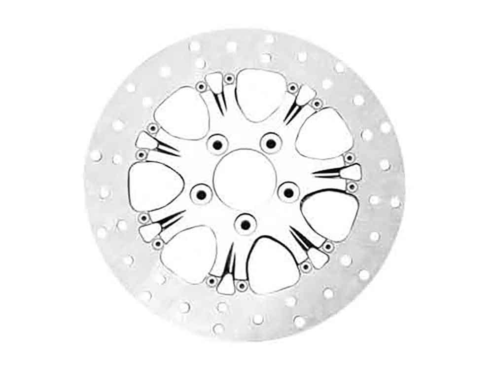 11.8in. Left Hand Front & Right Hand Front Heathen & Paramount Disc Rotor – Chrome. Fits Softail 2015up, Touring 2008up, Dyna 2006-2017 & Sportster 2014-2021