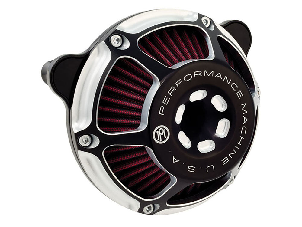 Max HP Air Cleaner Kit – Black Contrast Cut. Fits Touring 2008-2016, Softail 2016-2017, CVO Softail 2011-2017 & Dyna Low Rider S 2016-2017 with Throttle-by-Wire