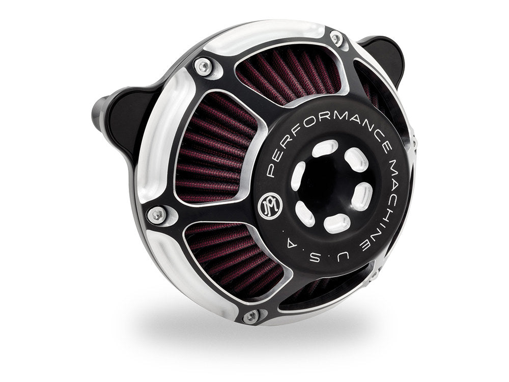 Max HP Air Cleaner Kit – Black Contrast Cut. Fits Indian Touring & Cruiser 2014up with 111ci or 116ci Thunderstroke Engines.