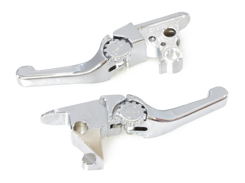 Adjustable Shorty Anthem Levers – Chrome. Fits Softail 2015-2024