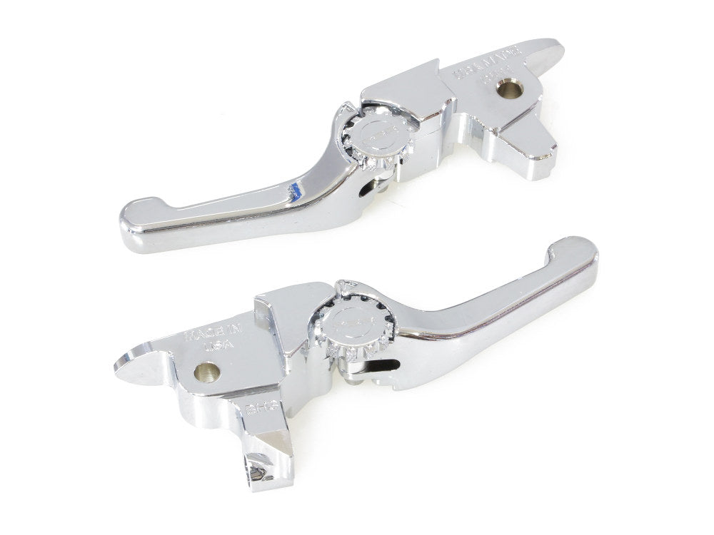 Adjustable Shorty Anthem Levers – Chrome. Fits Touring 2017-2020 With Hydraulic Clutch