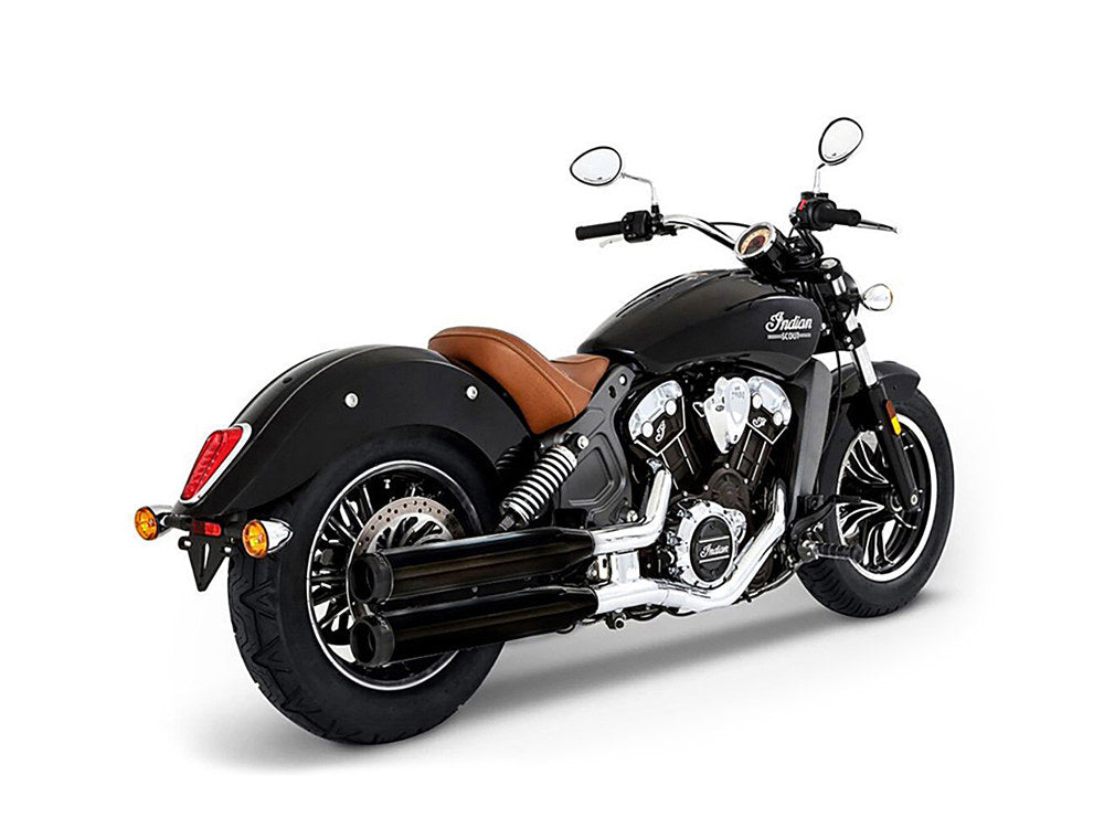3-1/2in. Slip-On Mufflers – Black with Black End Caps. Fits Indian Scout 2015-2024