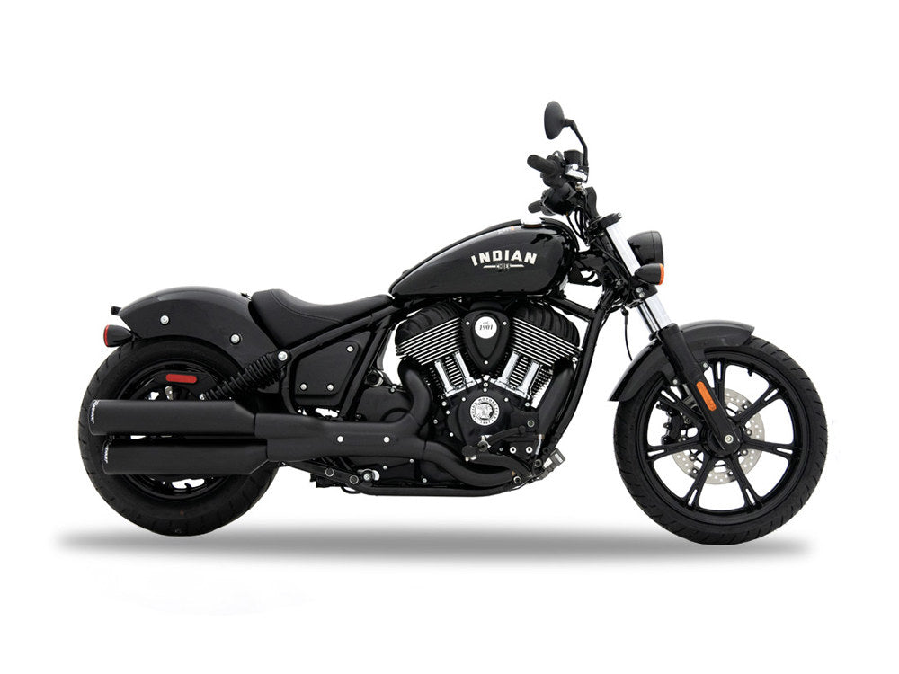 4in. Slip-On Mufflers – Black with Black End Caps. Fits Indian Cruiser 2022up
