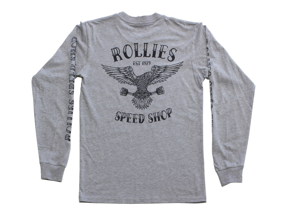 Medium Grey Rollies Long Sleeve with Black Eagle