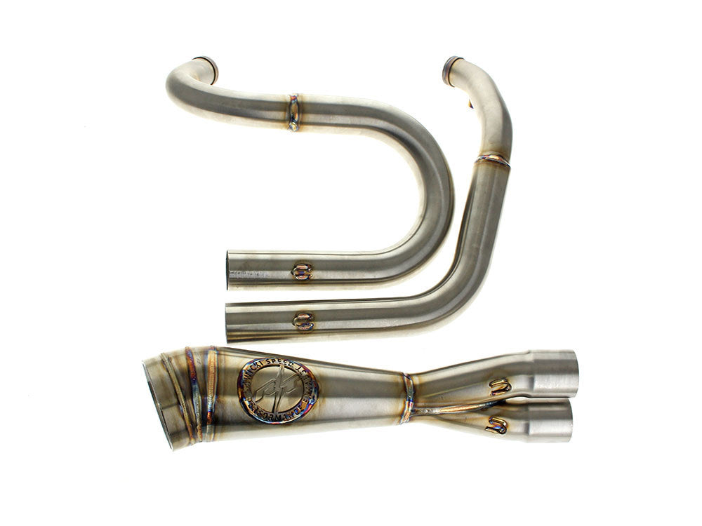 Shorty 2-into-1 Big Inch Exhaust with RT End Cap – Stainless. Fits Dyna 1991-2017.