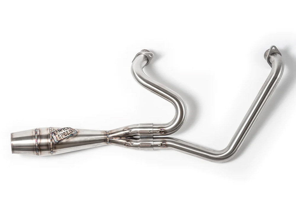 Shorty 2-into-1 Exhaust with Welded End Cap – Stainless. Fits Indian Challenger 2020up.