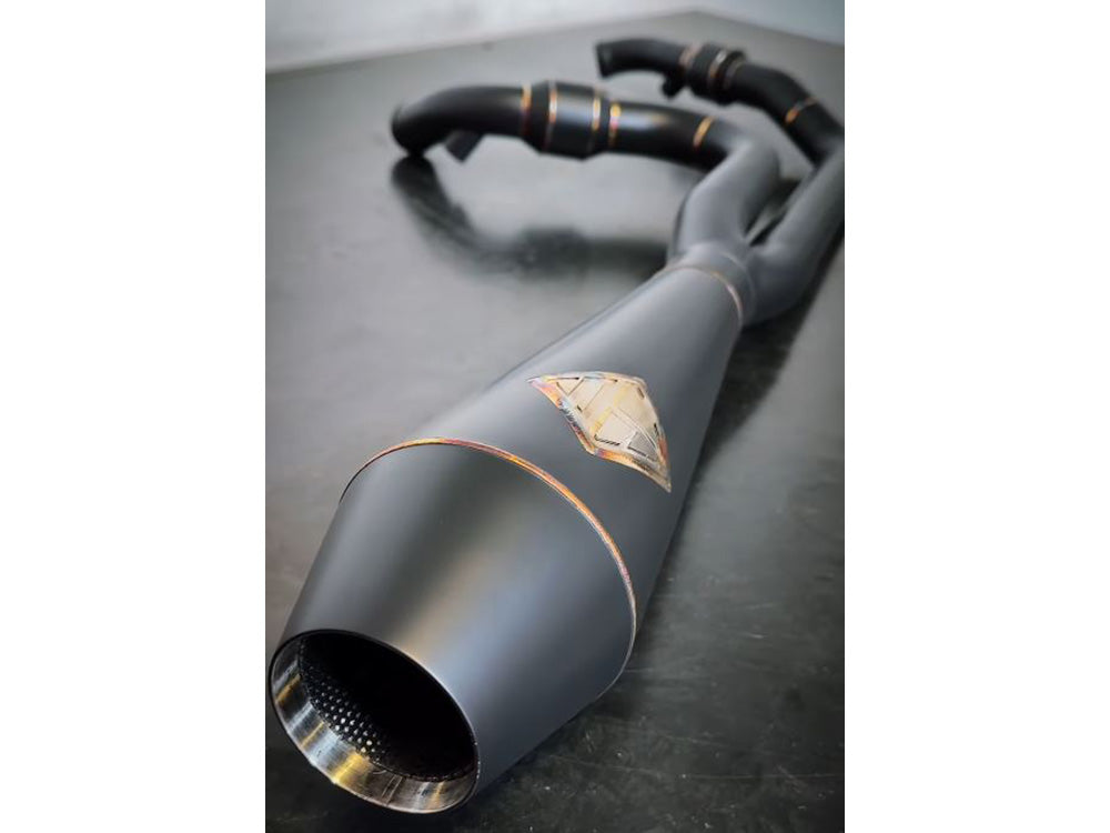 2-into-1 4.5in. Big Bore Exhaust With ProFlo Headers – Black Onyx. Fits Softail 2018up Non-240 Rear Tyre Models.