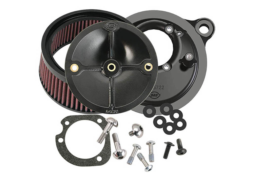 Stealth Air Cleaner Kit – Black. Fits Big Twin 1993-2017 with CV Carb or Cable Operated Delphi EFI