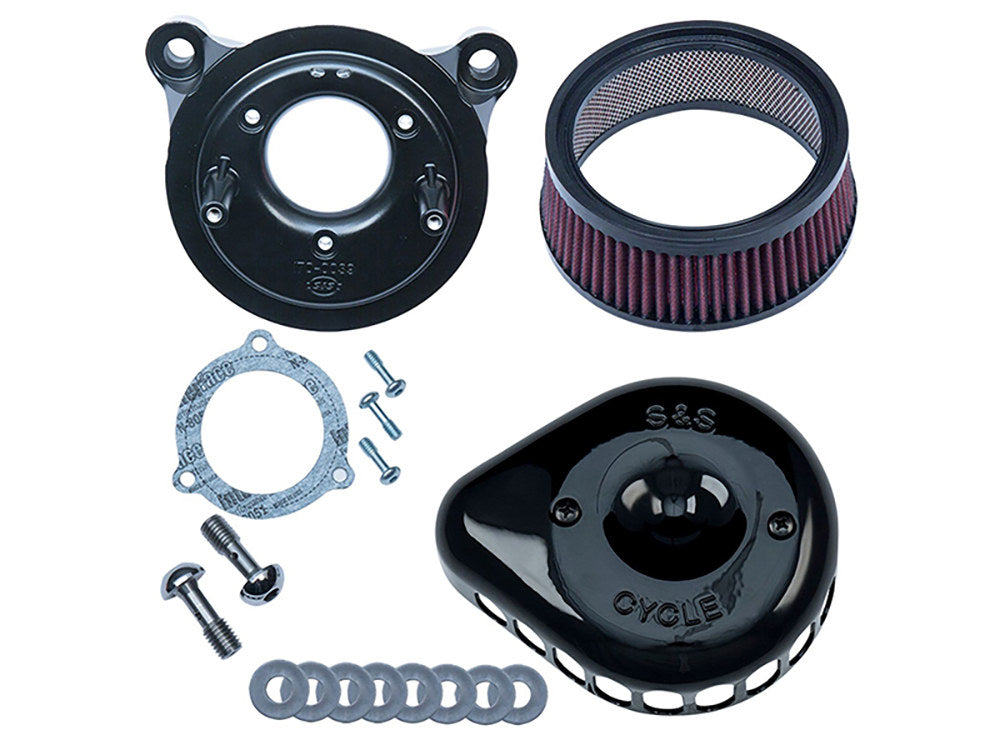 Mini Teardrop Air Cleaner Kit – Black. Fits Touring 2008-2016, Softail 2016-2017, CVO Softail 2011-2017 & Dyna Low Rider S 2016-2017 with Throttle-by-Wire