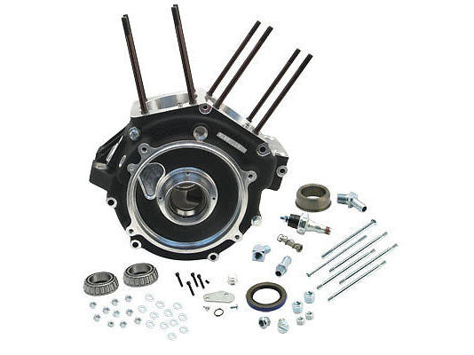 Crankcase Assembly with 3-1/2in. Bore – Black. Fits Big Twin 1984-1991.