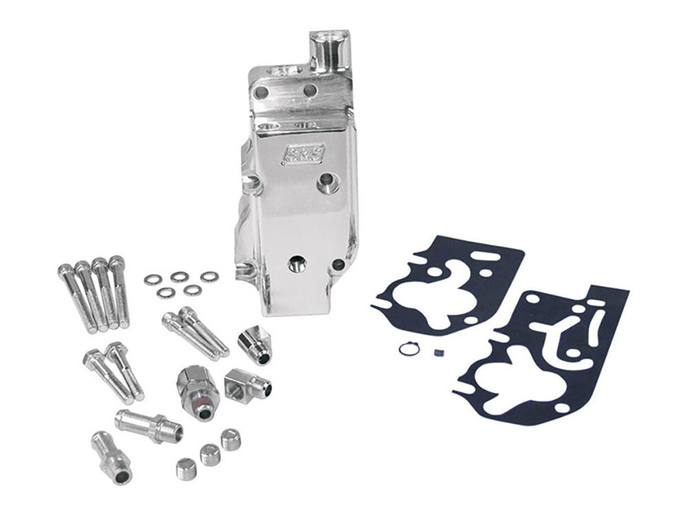 High Volume & High Pressure Billet Oil Pump – Polished. Fits Big Twin 1992-99 style Super Side Winder 4-1/8in. Bore Engines