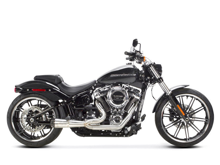Comp-S 2-into-1 Exhaust – Stainless Steel with Carbon Fiber End Cap. Fits Softail Breakout & Fat Boy 2018-2024