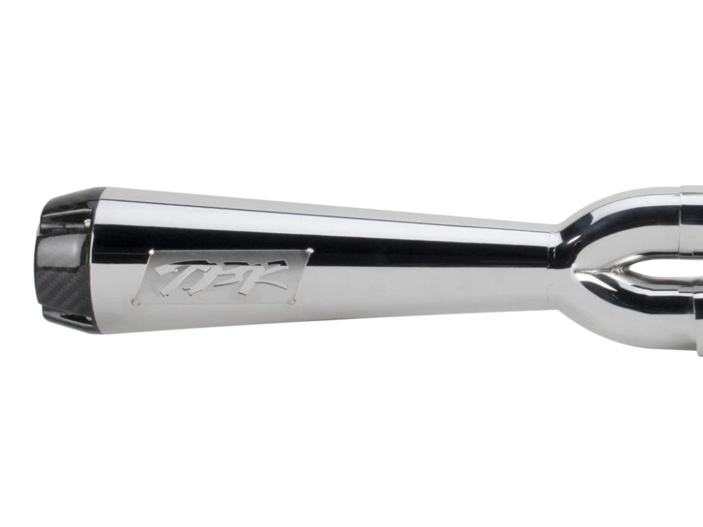 Comp-S 2-into-1 Exhaust – Polished with Carbon Fiber End Cap. Fits Softail 2000-2017, Rocker 2008-2011 & Breakout 2013-2017