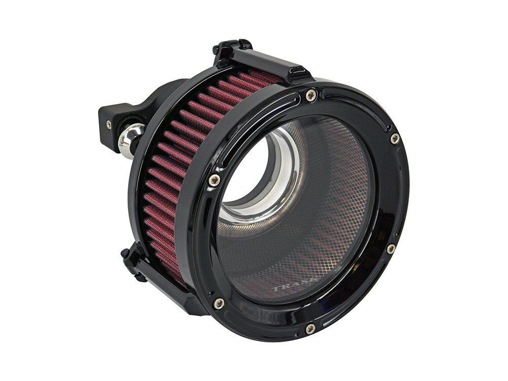 Assault Clear Air Cleaner Kit – Gloss Black. Fits Touring 2008-2016, Softail 2016-2017, CVO Softail 2011-2017 & Dyna Low Rider S 2016-2017 with Throttle-by-Wire