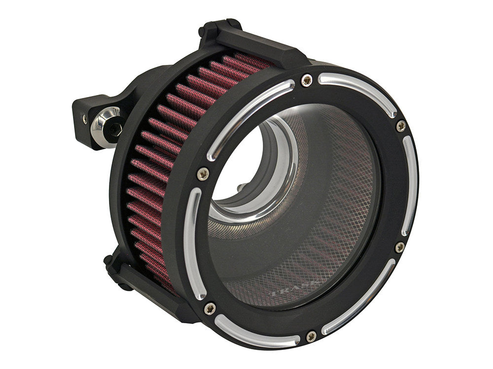 Assault Clear Air Cleaner Kit – Reverse Cut Black. Fits Softail 2000-2015, Dyna 1999-2017, Touring 1999-2007 with CV Carb or Cable Operated Delphi EFI