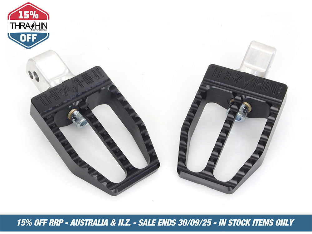 Militant Footpegs – Black. Fits Softail 2018up Rear Passenger