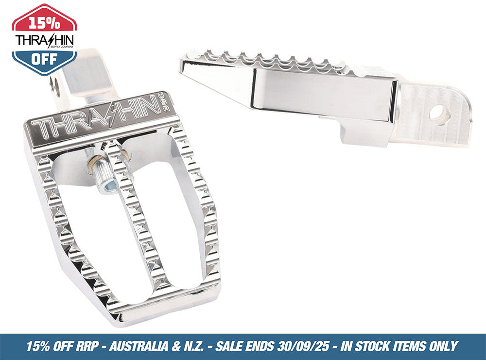 Militant Footpegs – Chrome. Fits Softail 2018up Rear Passenger