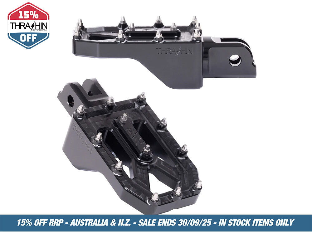 Aggressor Footpegs – Black. Fits Softail 2018up Front Rider