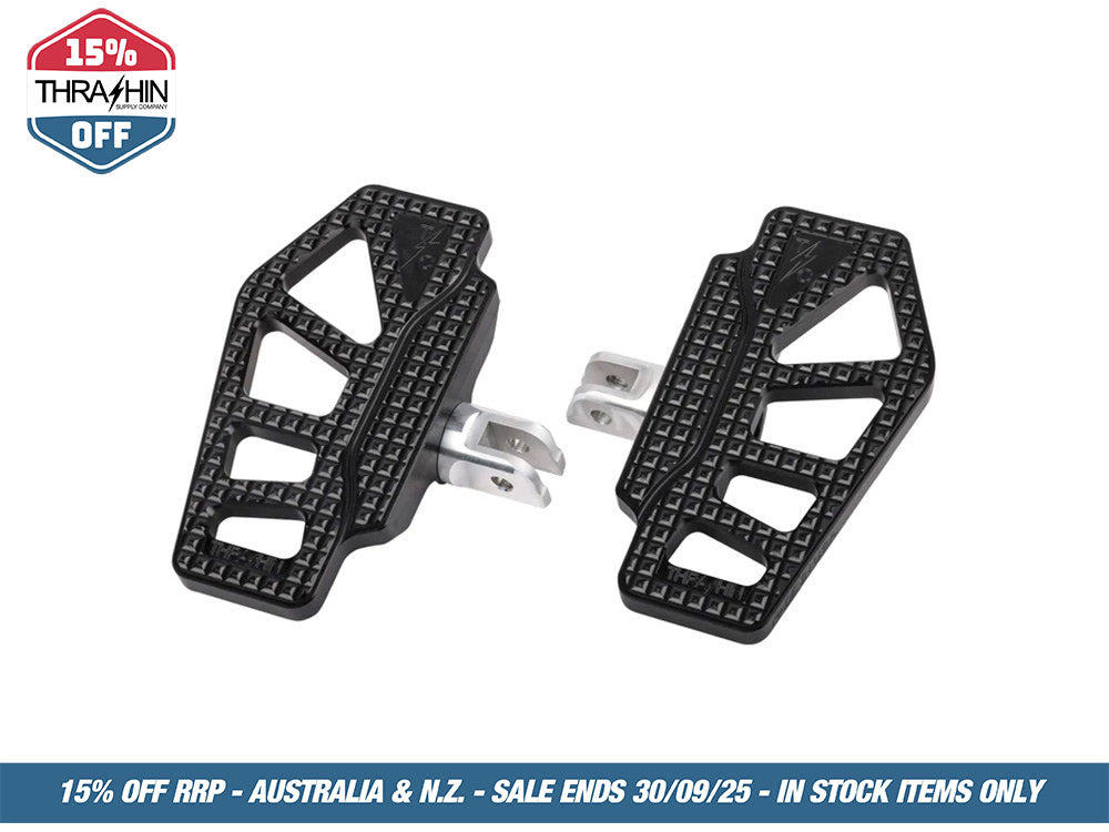 Apex Mini Rider Floorboards – Black. Fits Softail 2018up Front Rider