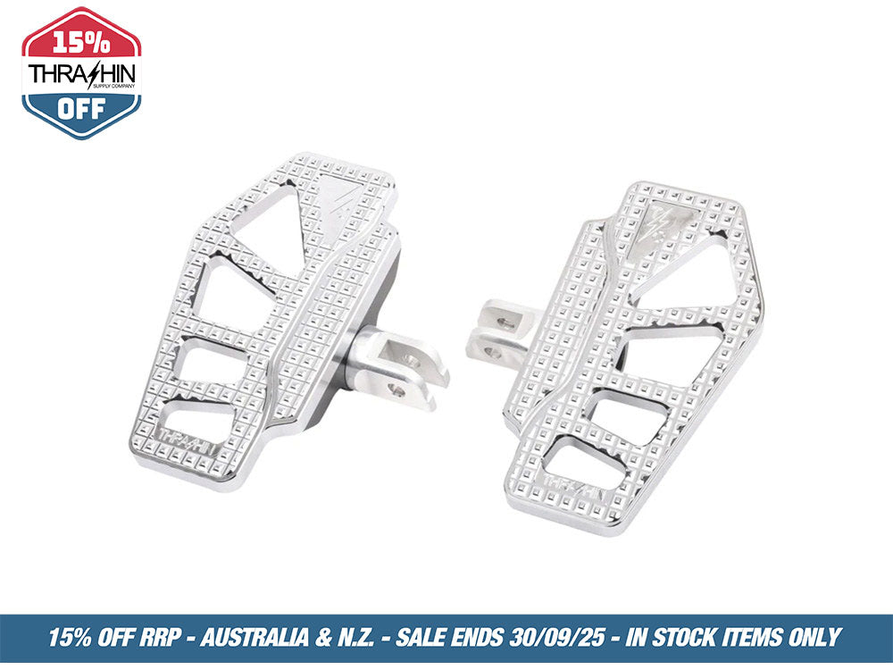 Apex Mini Rider Floorboards – Chrome. Fits Softail 2018up Front Rider