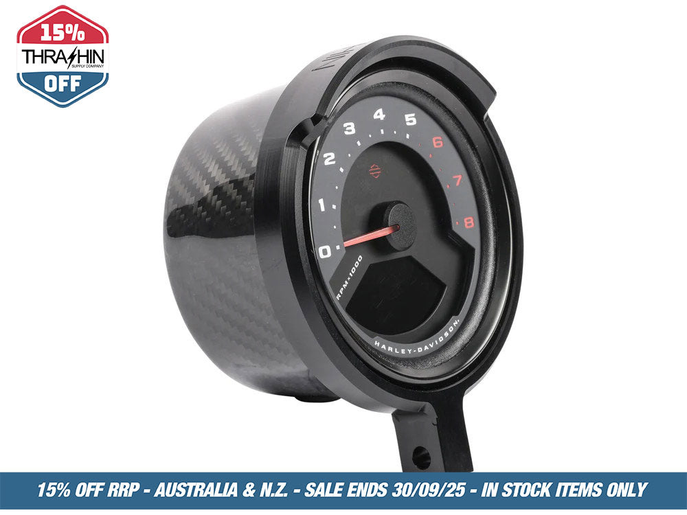 Gauge Housing Relocation Kit – Black. Fits Low Rider S 2022up, Low Rider ST 2025up & Street Bob 2025up
