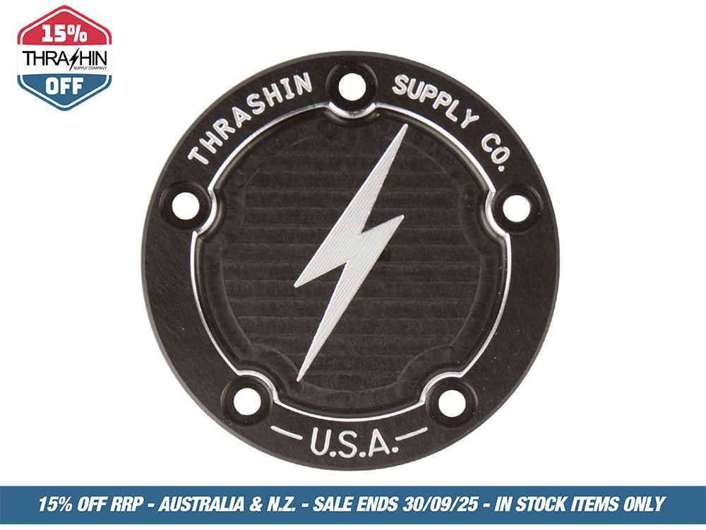 Dished Points Cover – Black. Fits Twin Cam 1999-2017.