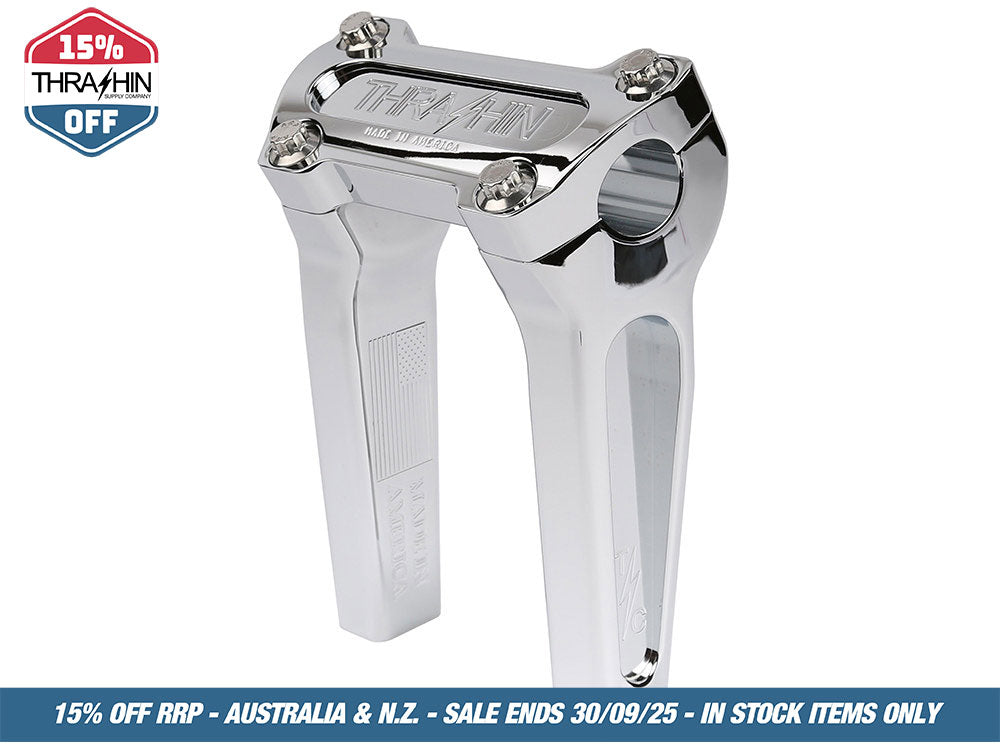 6in. Straight Thrashin Risers – Chrome. Fits 1in. Handlebar